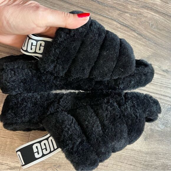 UGG Fluff Yeah Slide Sandal in Black 5 - Picture 12 of 12